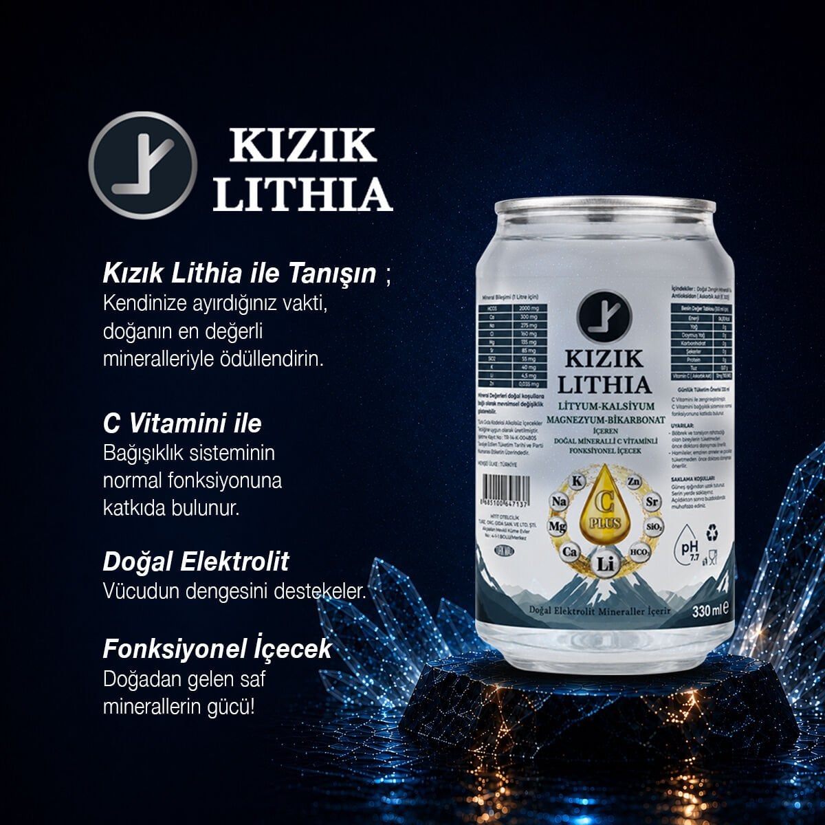 Kızık Lithia Doğal Zengin Mineralli C Vitaminli Fonksiyonel İçecek